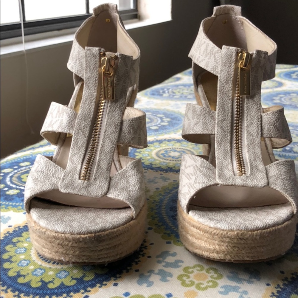 Michael Kors leather signature wedges